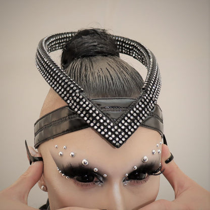Juliet Diadem – black studded leather headpiece with twisted crown detail
