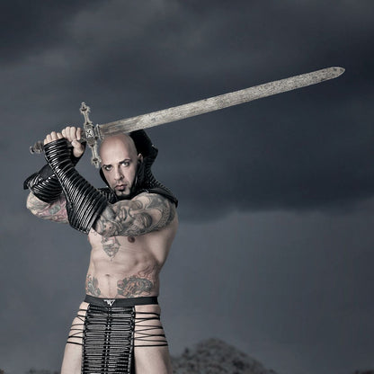 Gloves Extrem – schwarze gerippte Handschuhe mit Shorts-Details, Rückansicht